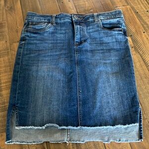 Kut from the Kloth Blue Denim Midi Skirt